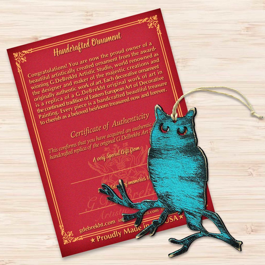 Rustic Owl Wooden Ornaments by Nature Wonders - Wildlife Holiday Decor - 8198218