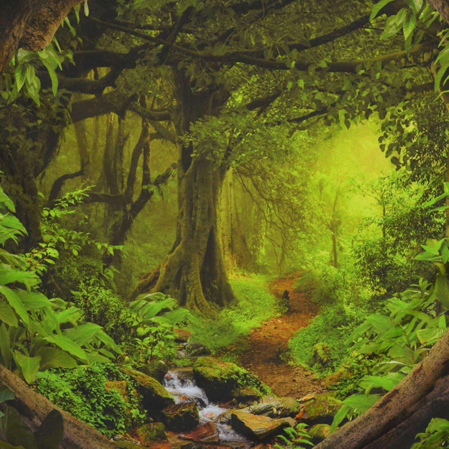Forest Treetapestry Tree of Life Tapestries Nature Landscape Wall Decor Stream through Rainforest Tapestry Wall Hanging for Living Room