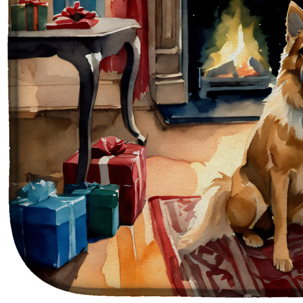 Finnish Spitz Cozy Christmas Dish Drying Mat