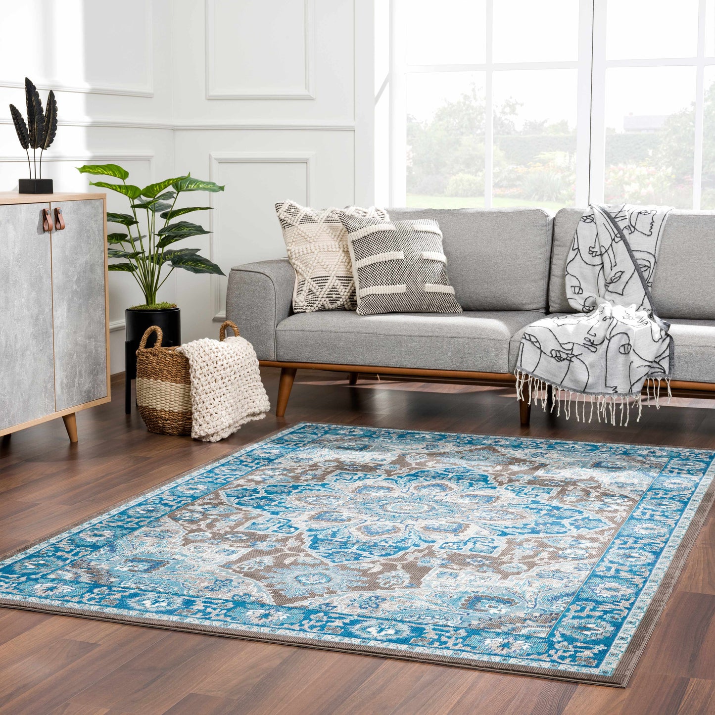 Mardin Turquoise Area Rug - Clearance