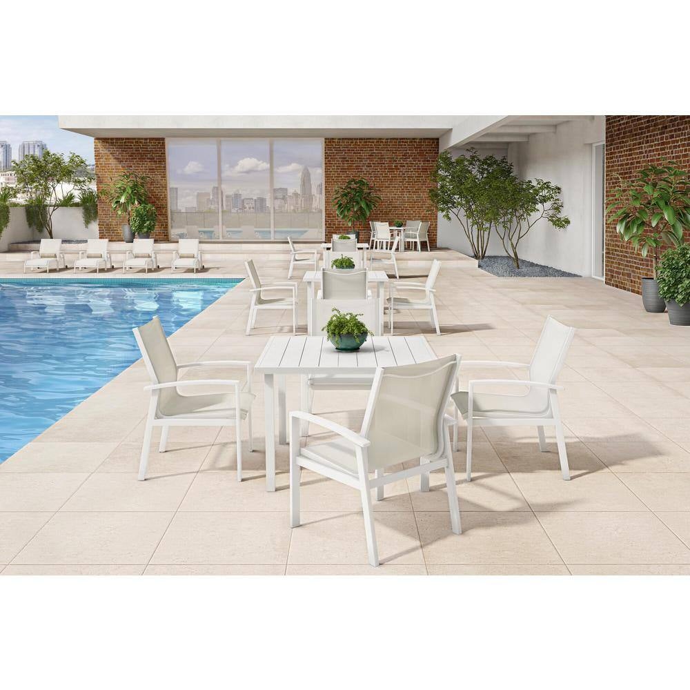 Cooper Springs White 5-Piece Aluminum Commercial Grade Sling Outdoor Dining Set