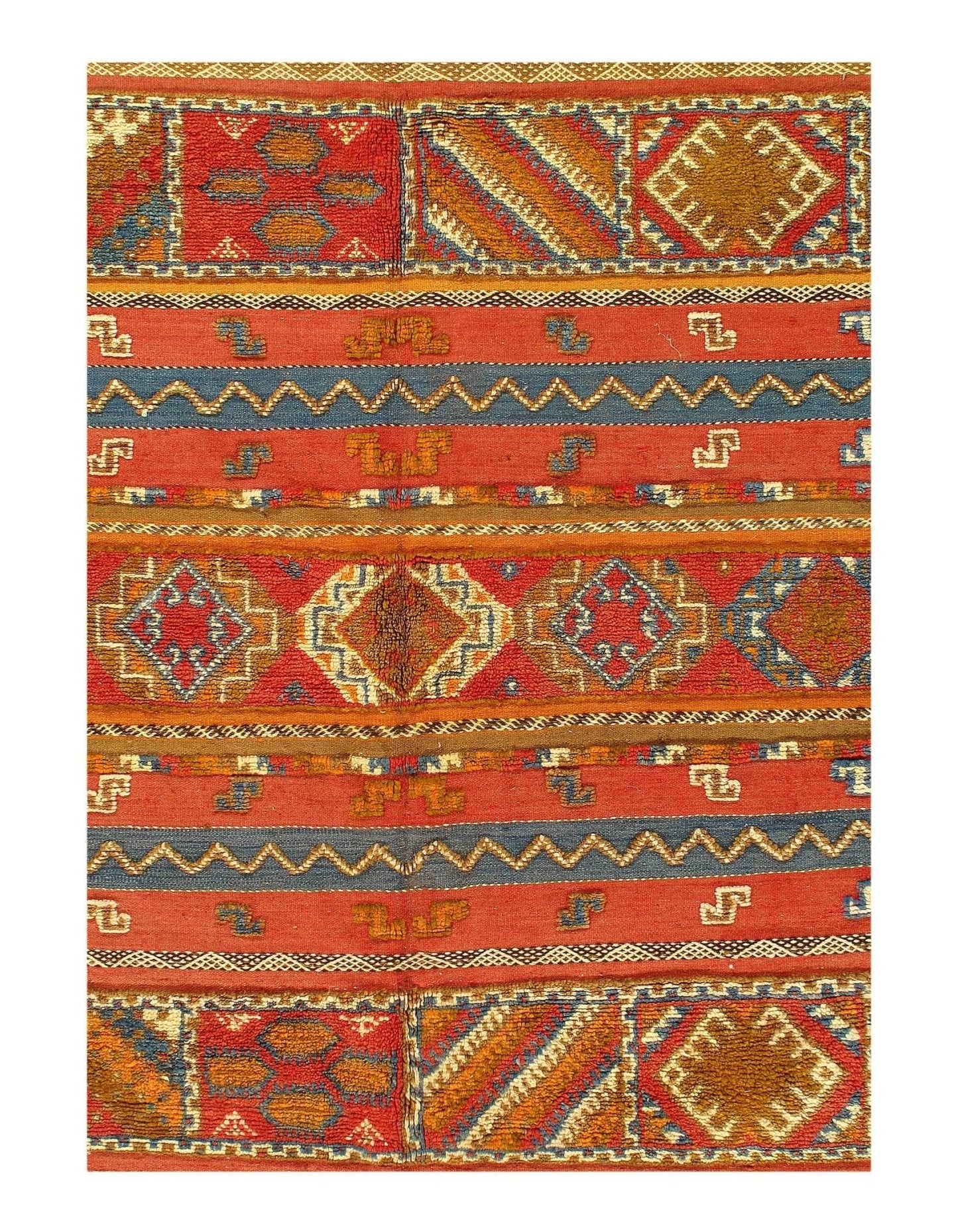 Canvello 1970s Antique Fine Hand Knotted Vintage Authentic Moroccon - 8'1'' X 12'