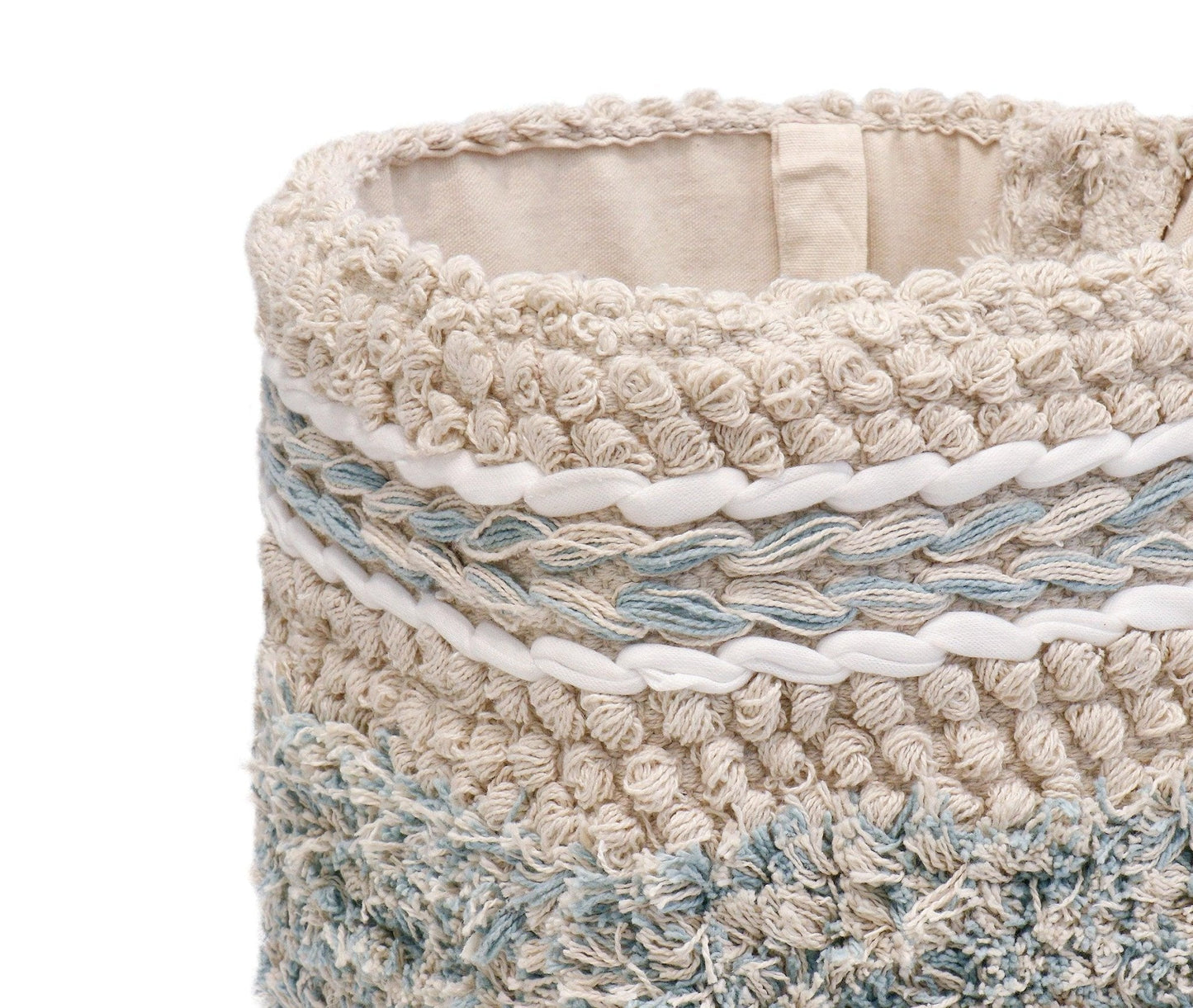 Canvello Grandcanyon 100% Cotton Braided Basket, Beige