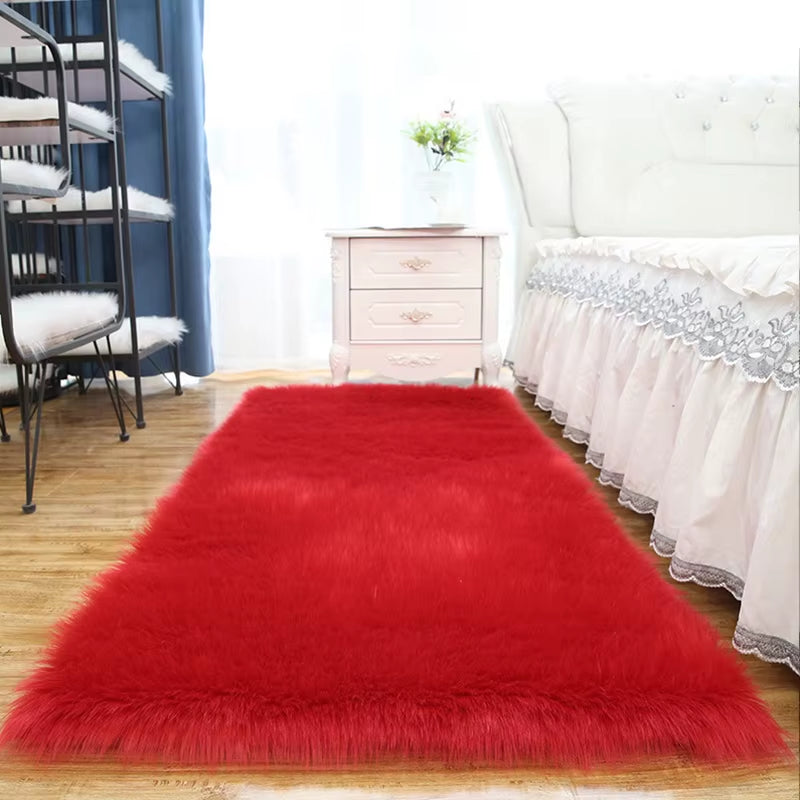 Living Room Fur Carpet Plush Soft Sheepskin Floor Mats Modern Home Decor Bedroom Blankets Imitation Wool Pad White Rugs Doormat