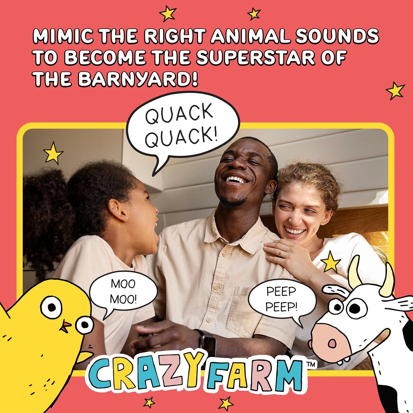 : Crazy Farm - an Observation Card Party Game Where You Shout Out Animal Sounds, Illustrated by Elise Gravel, Family & Kids 6+, 2-5 Players
