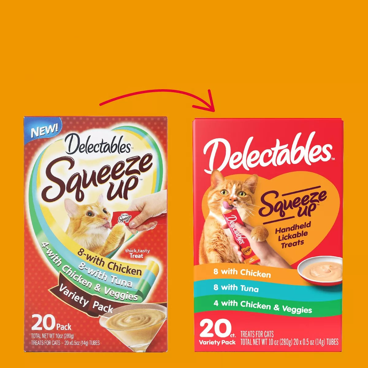 Delectables Squeeze up Tube with Vegetable, Chicken and Tuna Flavor Cat Treats - 20Ct/10Oz