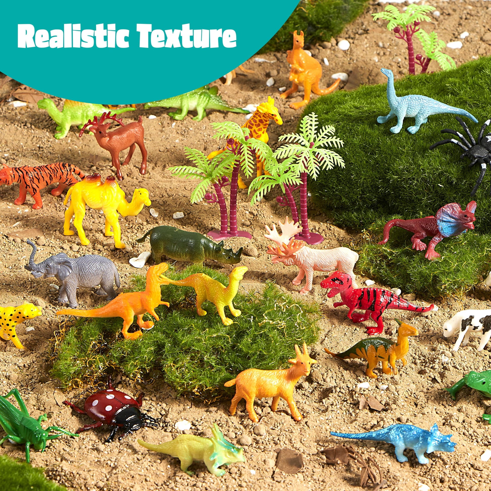 69Pcs Small Animal Figures, Assorted Mini Plastic Animal Toy, Tiny Little Animals for Sensory Bin, Birthday Party Favor for Kids Toddler Aged 3-8