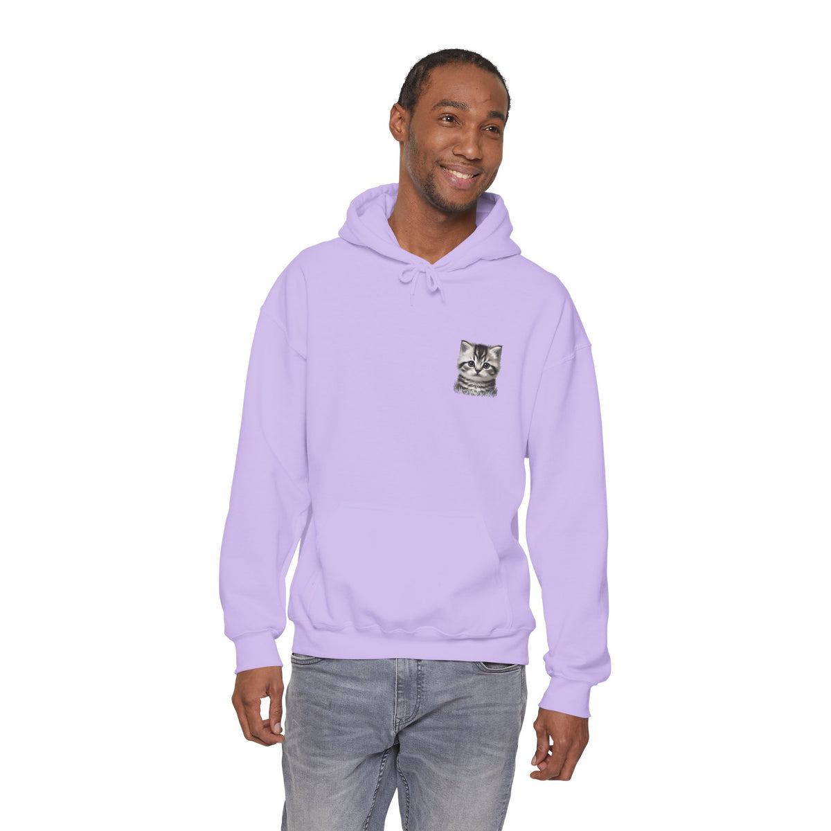 Proper Cat Portrait Illustration Hoodie | Small Chest Print, Bestie Best Collection