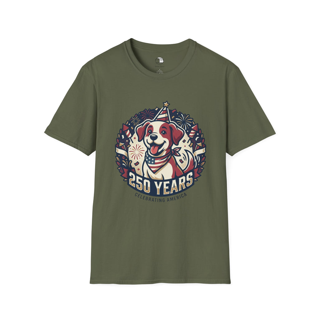 Patriotic Party Dog T-Shirt | 250 Years Celebration Tee