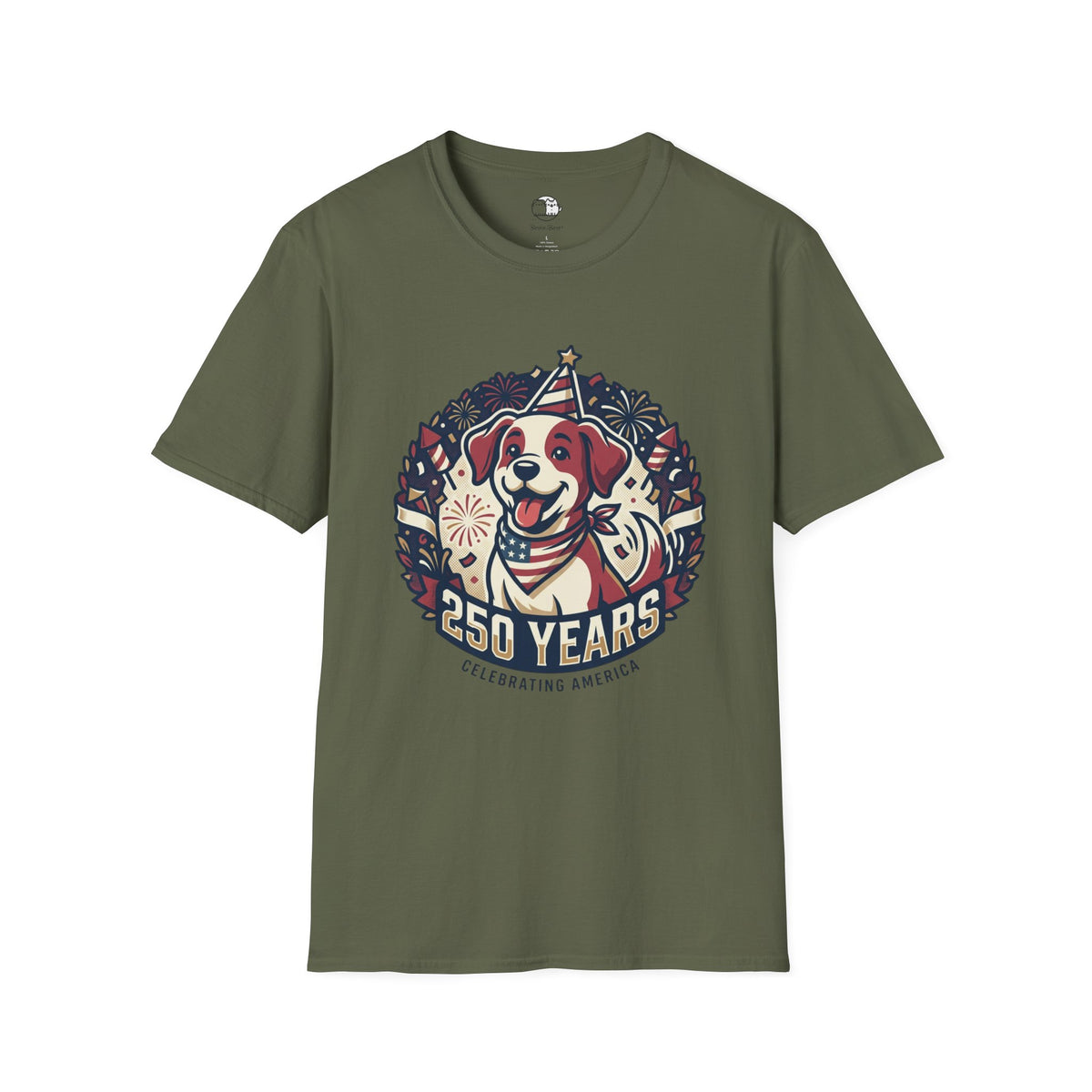 Patriotic Party Dog T-Shirt | 250 Years Celebration Tee