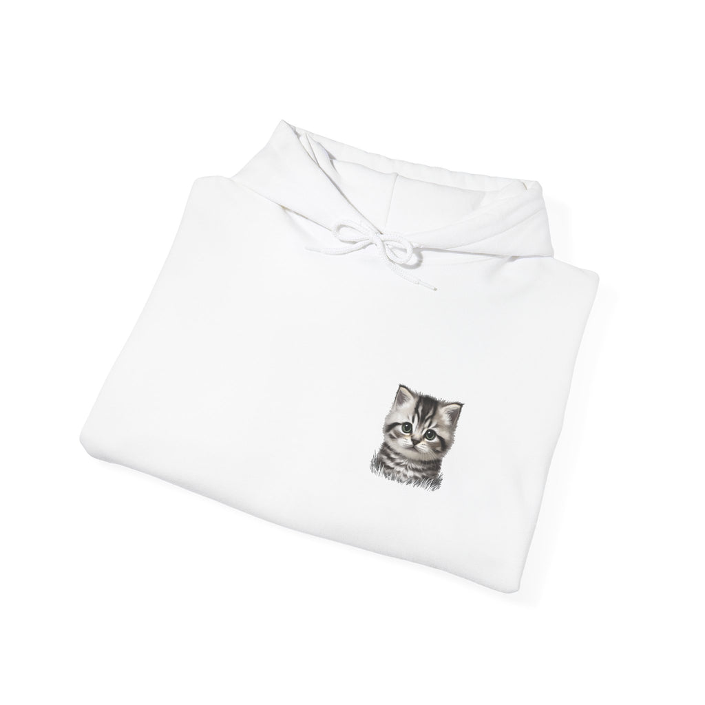 Proper Cat Portrait Illustration Hoodie | Small Chest Print, Bestie Best Collection