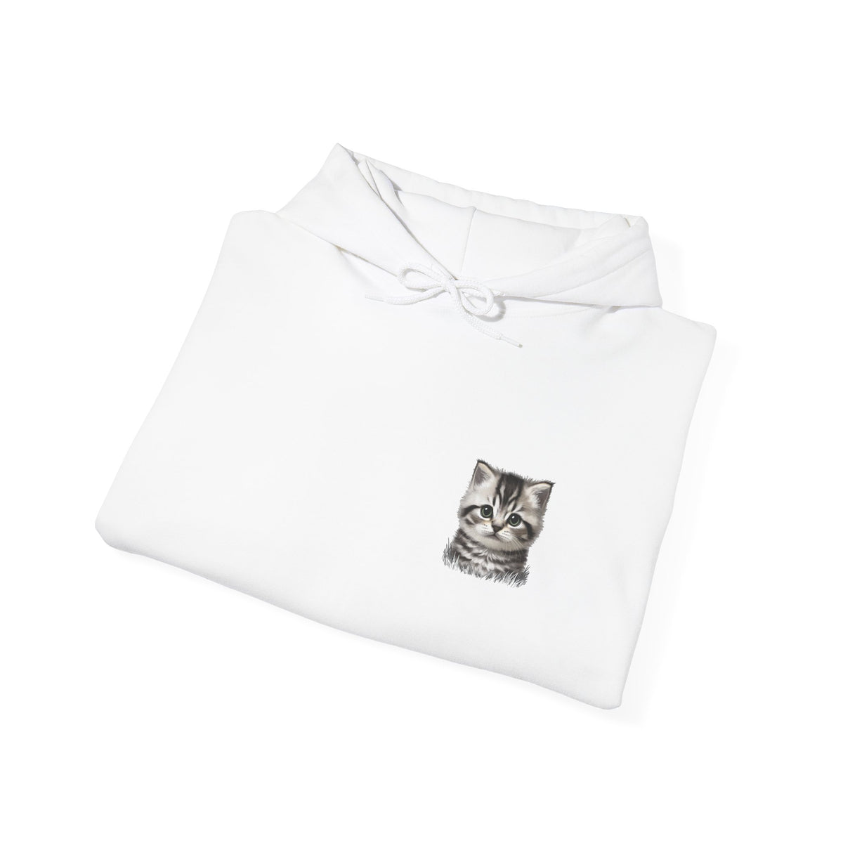 Proper Cat Portrait Illustration Hoodie | Small Chest Print, Bestie Best Collection