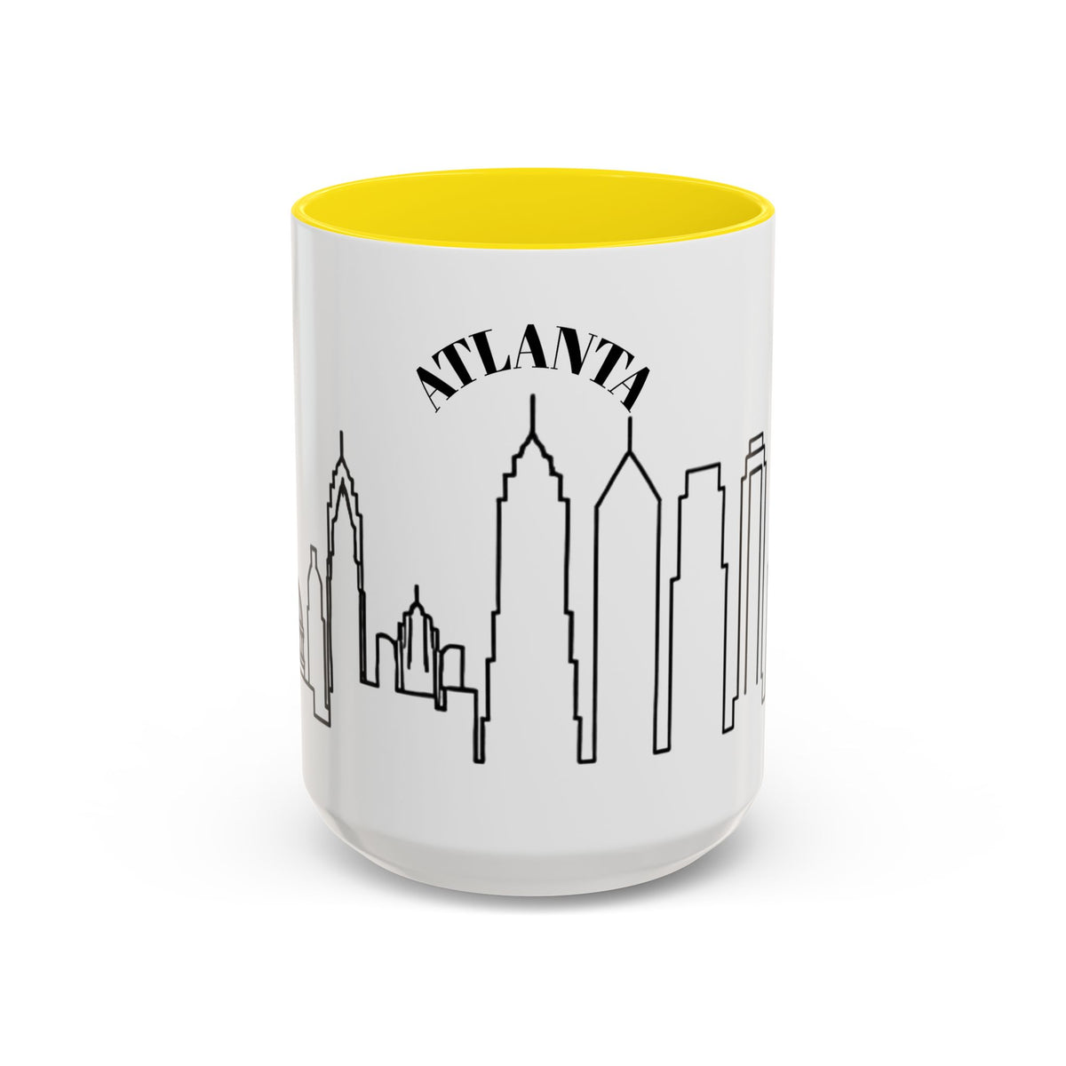 Atlanta Skyline Mug | City Outline Coffee Cup, Black Accent