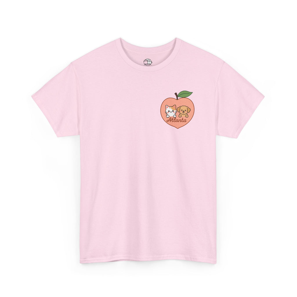 ATLANTA Peach Kitten & Doggie Tee | Cute GA Peach Illustration T-Shirt