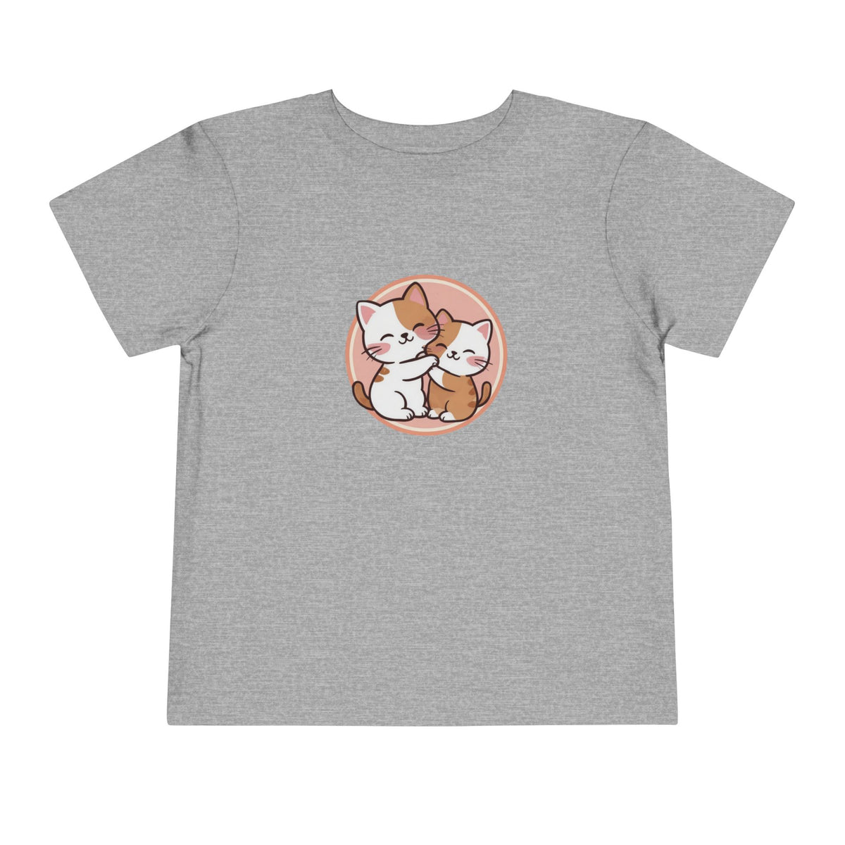 Kawaii Cats Peach Circle Toddler Tee | Atlanta Peach Back Print