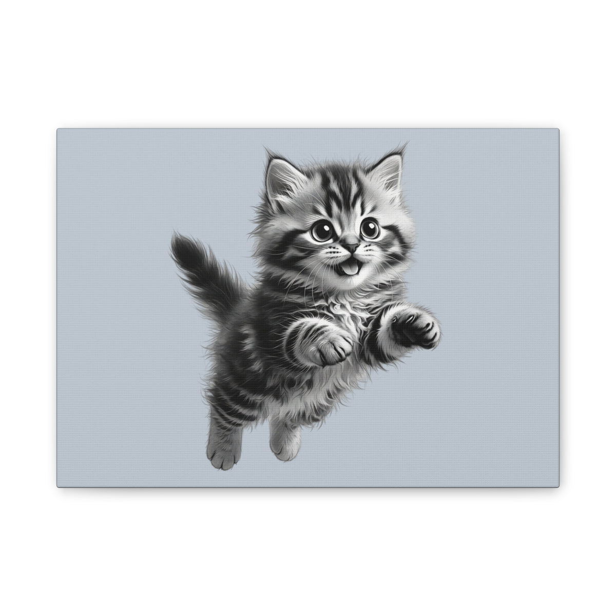 Playful tabby Kitten Canvas- Sage Collection- Bestie Best Decor Collection