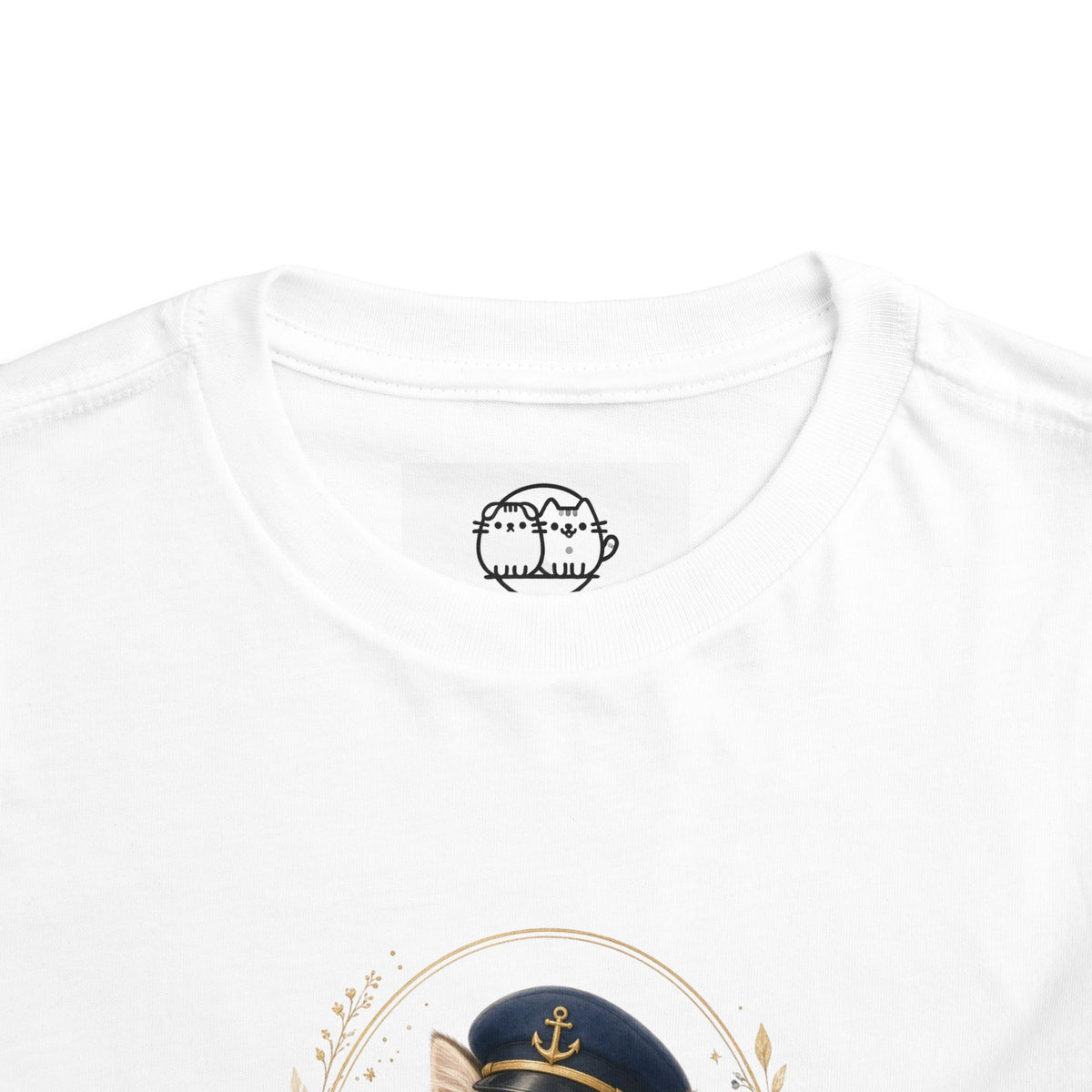 Little Officer Cat toddler tee | kitten captain illustration- Carmen Collection- Bestie Best Luxury Collection