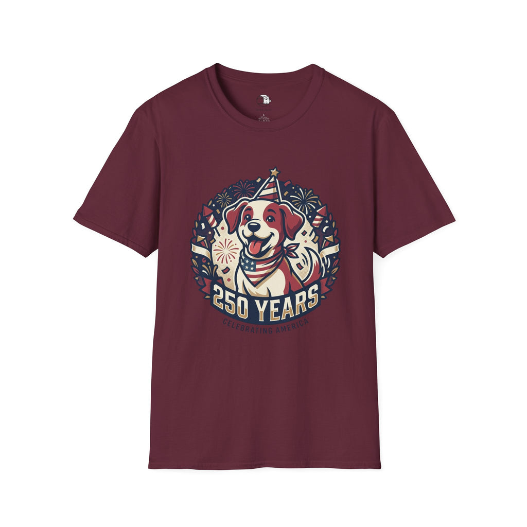 Patriotic Party Dog T-Shirt | 250 Years Celebration Tee