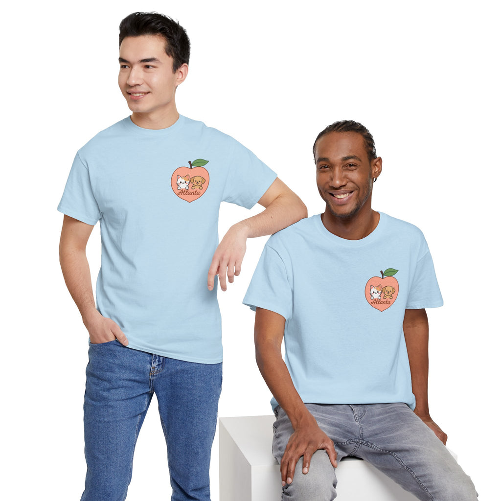 ATLANTA Peach Kitten & Doggie Tee | Cute GA Peach Illustration T-Shirt