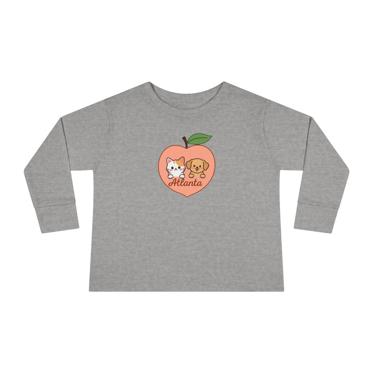 ATLANTA Peach Puppy and Kitten Toddler long sleeve tee | Cute Georgia design