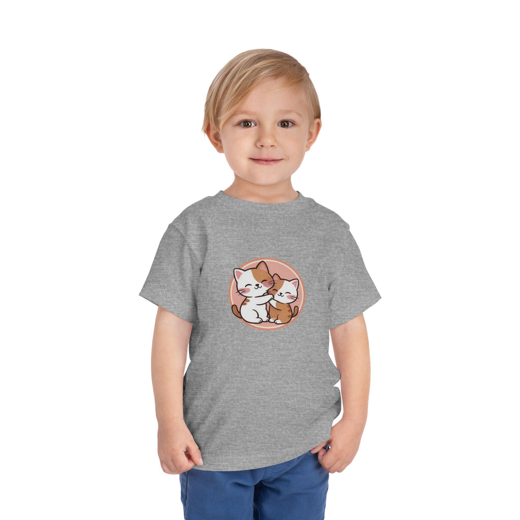 Kawaii Cats Peach Circle Toddler Tee | Atlanta Peach Back Print