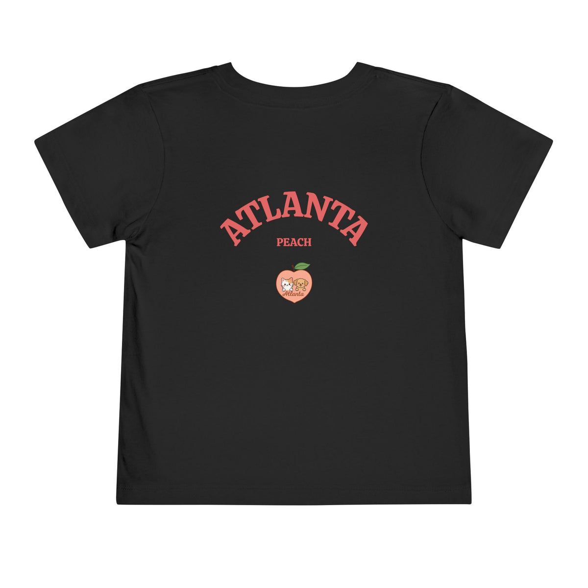 Kawaii Cats Peach Circle Toddler Tee | Atlanta Peach Back Print