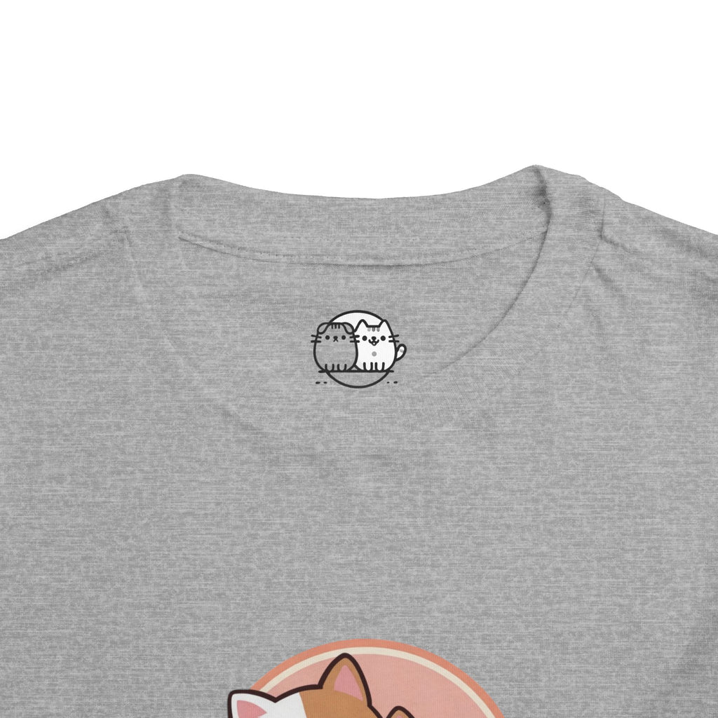 Kawaii Cats Peach Circle Toddler Tee | Atlanta Peach Back Print