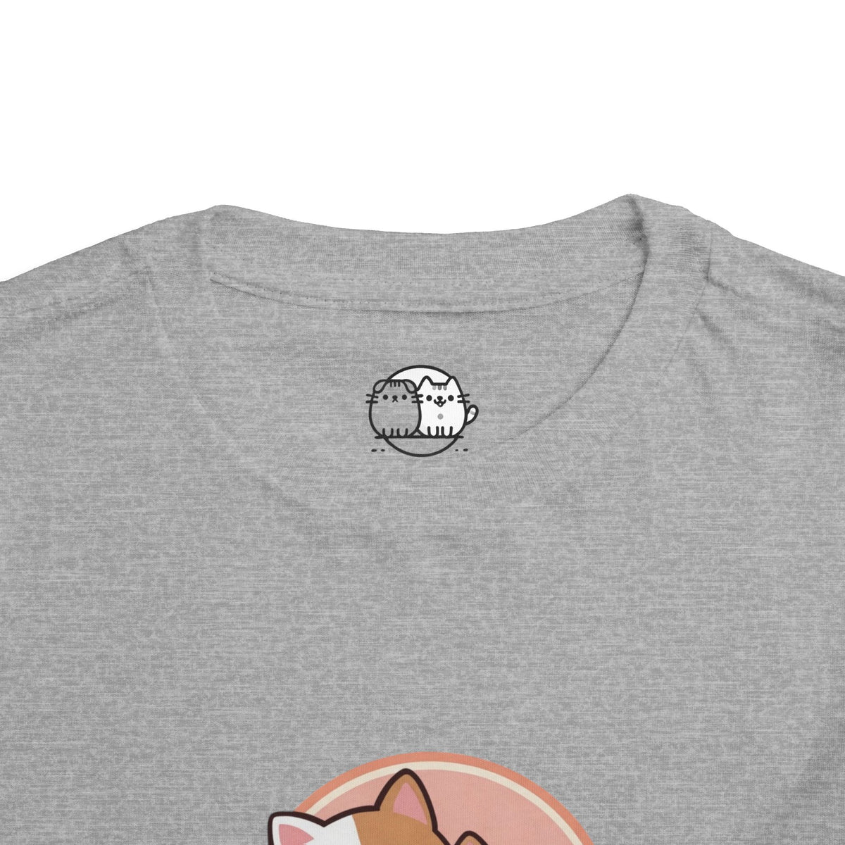 Kawaii Cats Peach Circle Toddler Tee | Atlanta Peach Back Print
