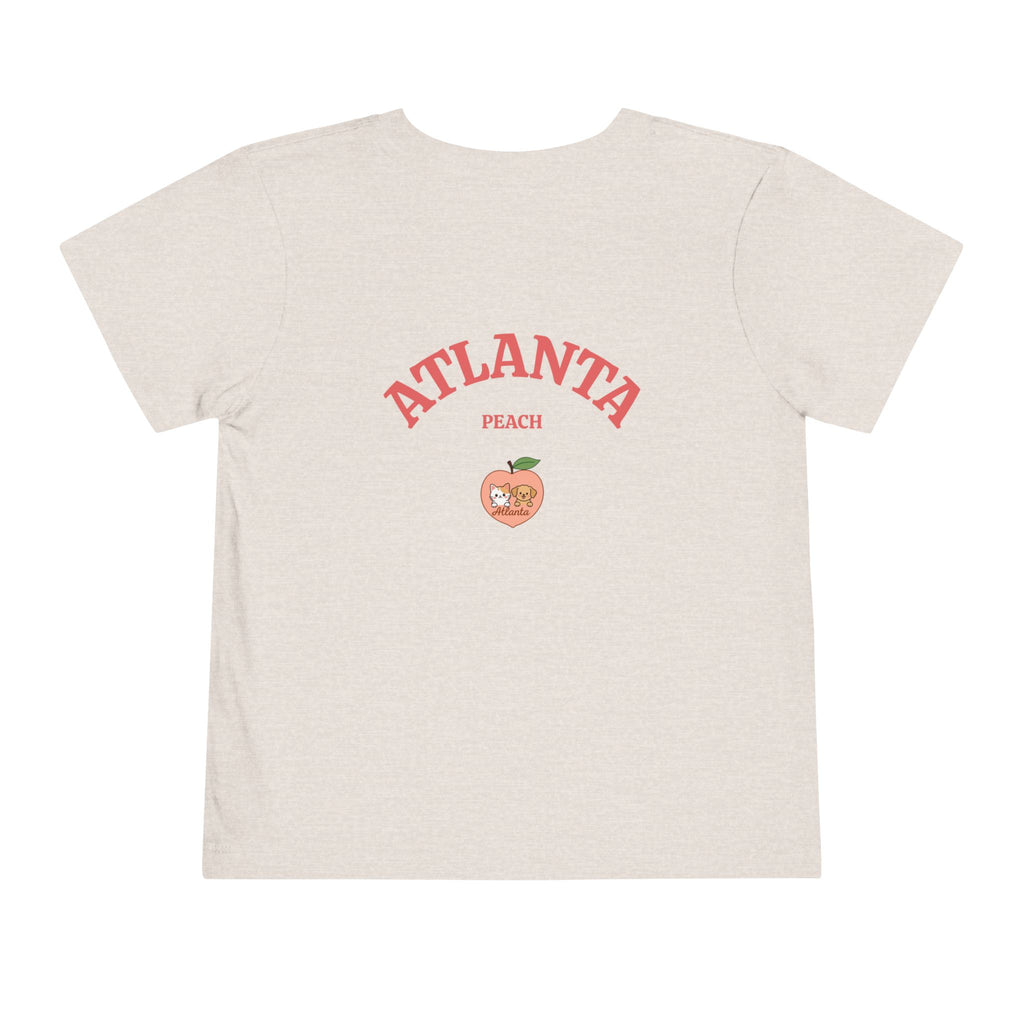 Kawaii Cats Peach Circle Toddler Tee | Atlanta Peach Back Print