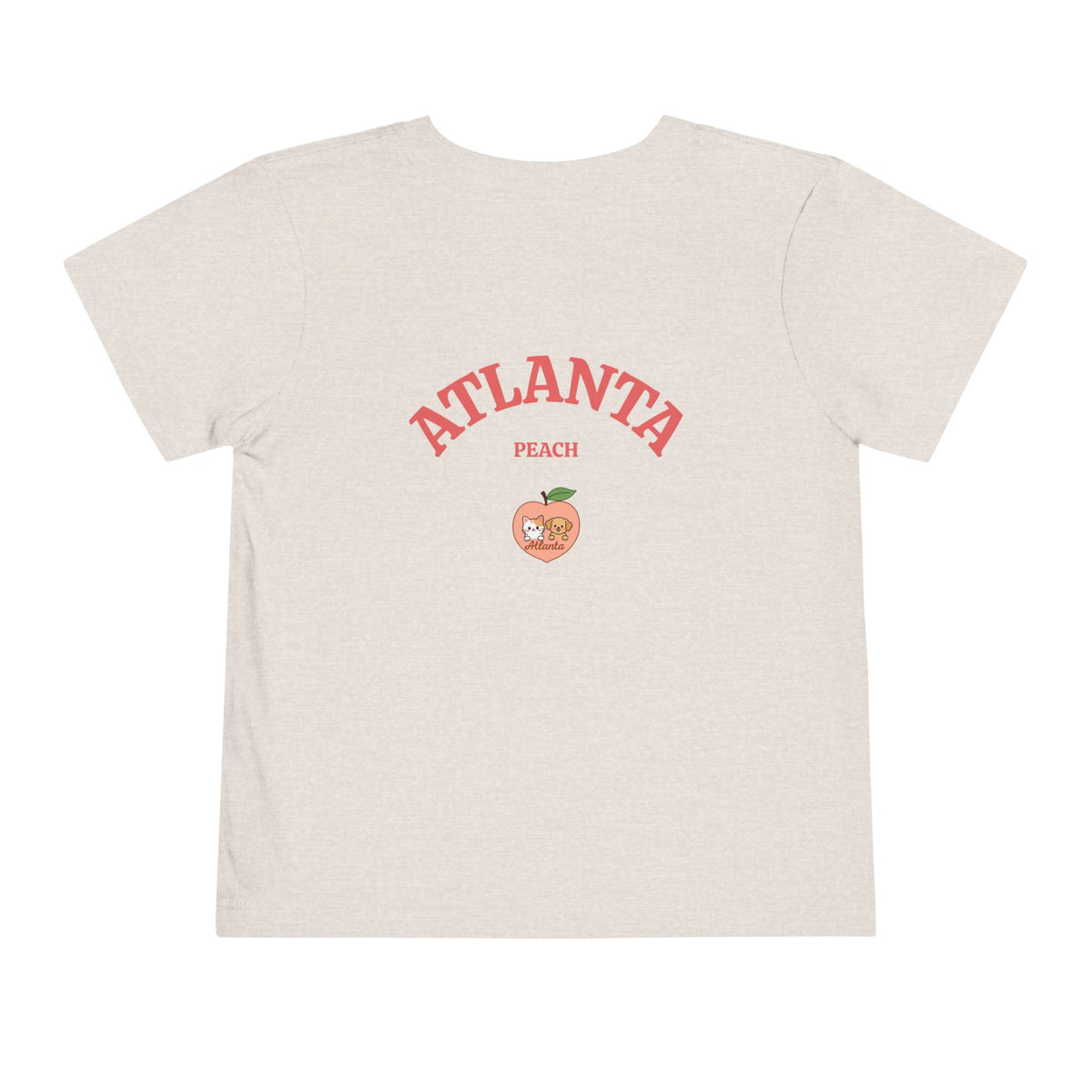 Kawaii Cats Peach Circle Toddler Tee | Atlanta Peach Back Print