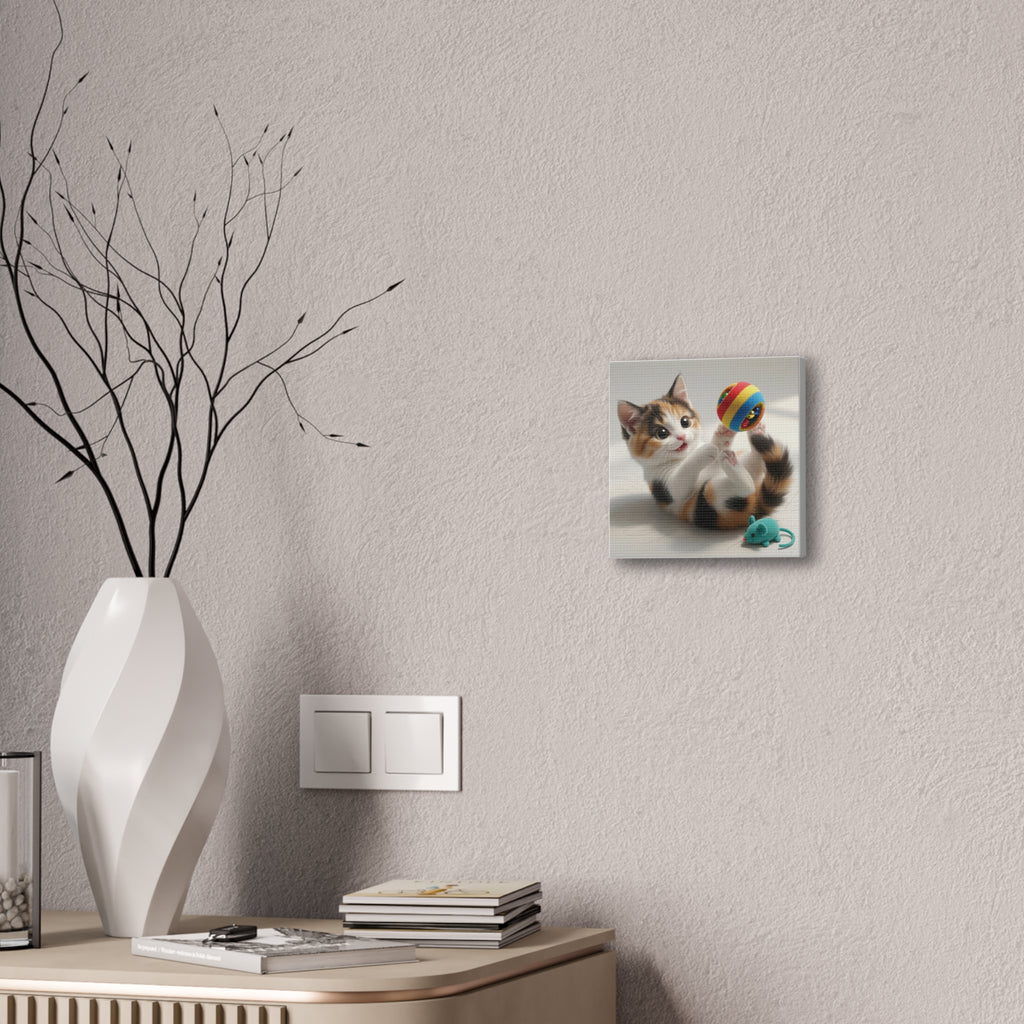 Playful Calico Kitten Canvas- Nursery Decor- Baby & Kids room Decor- Gloria Collection