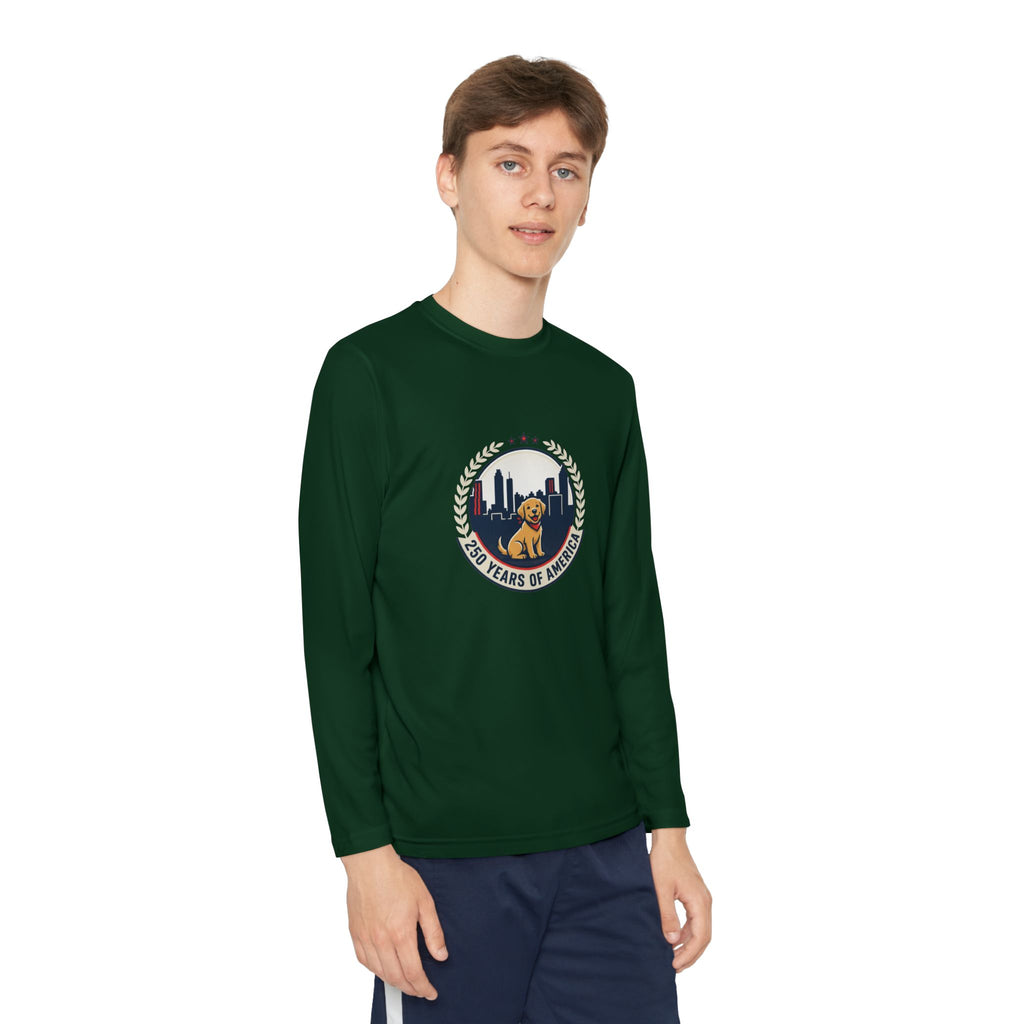 250 Years Celebration With Labrador in City Atlanta Skyline Tee | Youth Long Sleeve