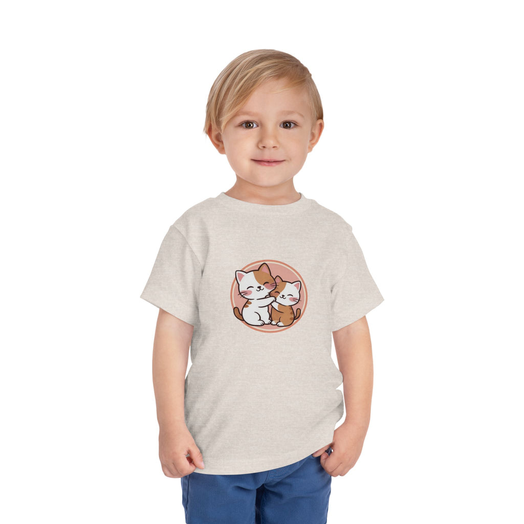 Kawaii Cats Peach Circle Toddler Tee | Atlanta Peach Back Print