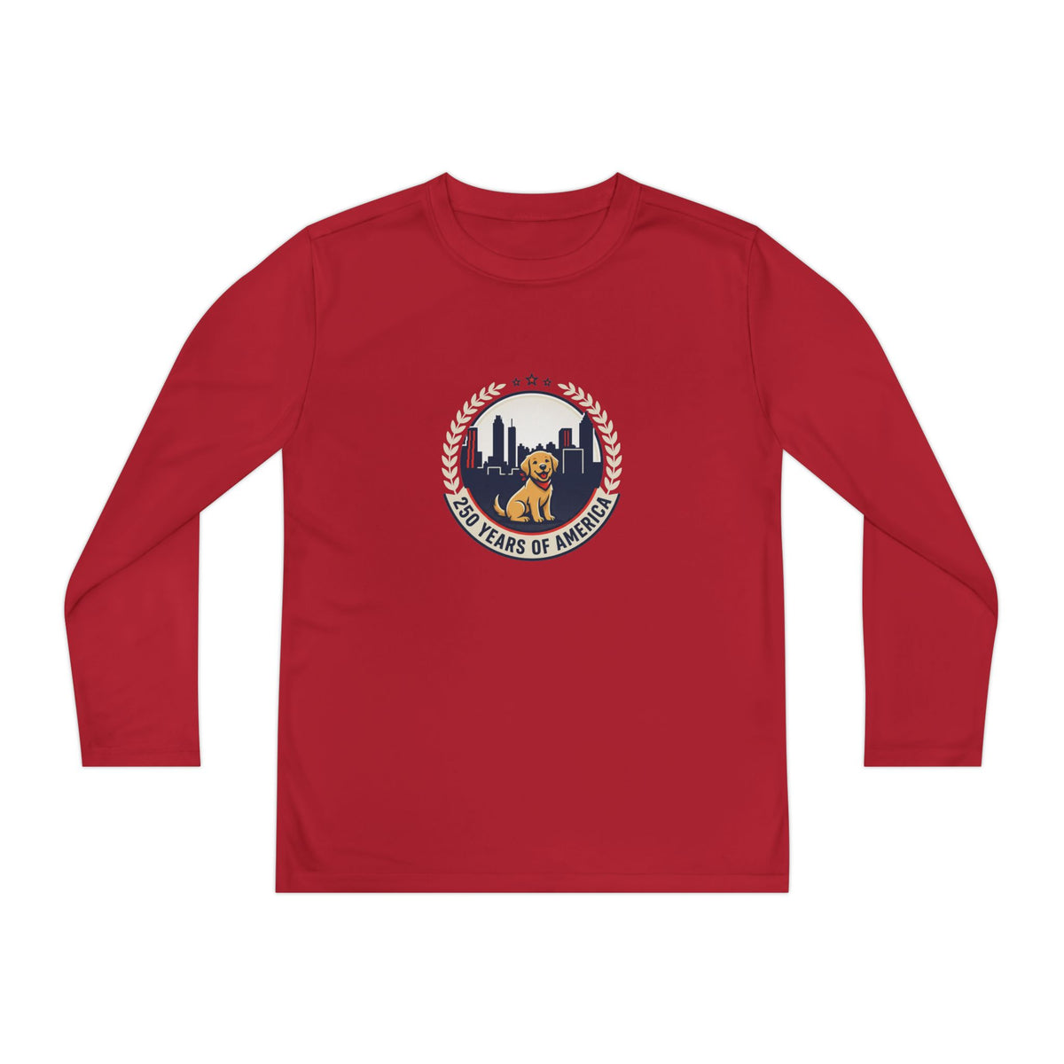 250 Years Celebration With Labrador in City Atlanta Skyline Tee | Youth Long Sleeve