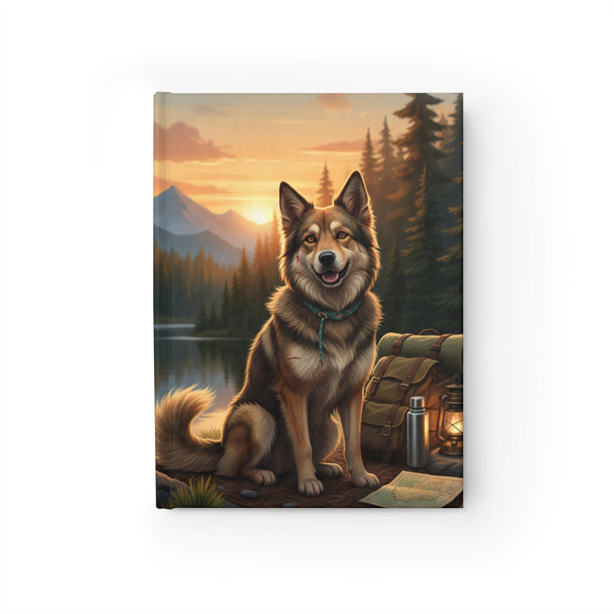 Husky Wolf Hardcover Journal — Elegant Unlined Notebook for Nature & Pet Lovers