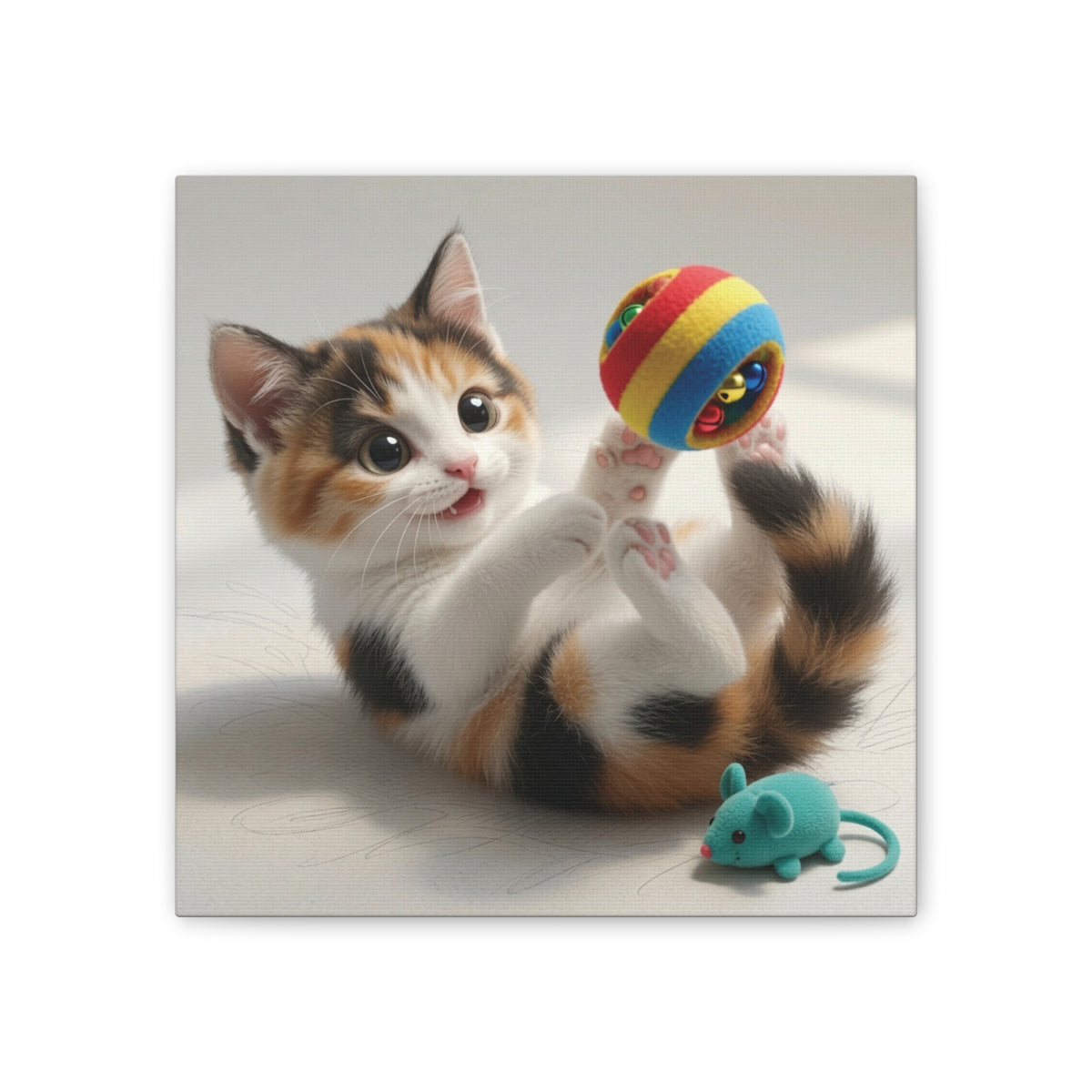 Playful Calico Kitten Canvas- Nursery Decor- Baby & Kids room Decor- Gloria Collection