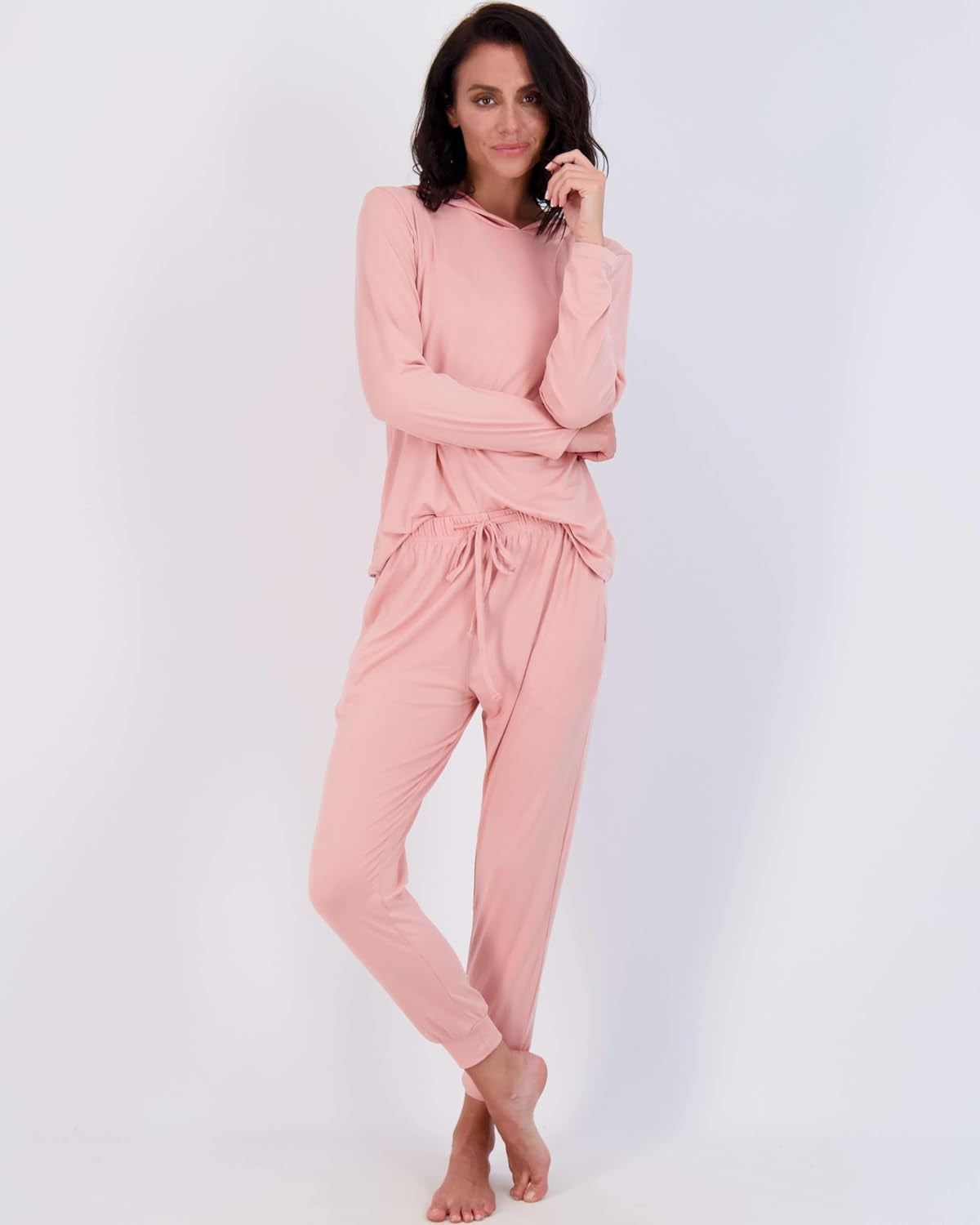 2 Pack: Women'S Soft Long Sleeve Sleep Set - Comfortable Lounge Pull over Hoodie and Henley Jogger