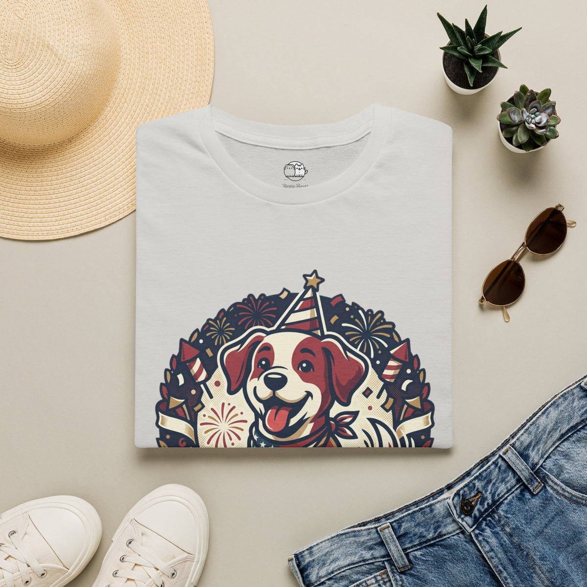 Patriotic Party Dog T-Shirt | 250 Years Celebration Tee