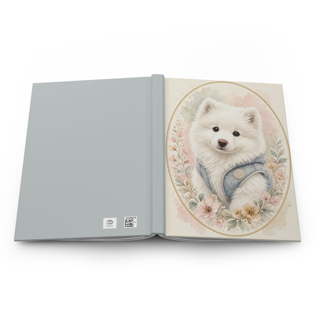 Fluffy Samoyed Puppy Portrait Journal | Hardcover Notebook, Bestie Best Journal Collection