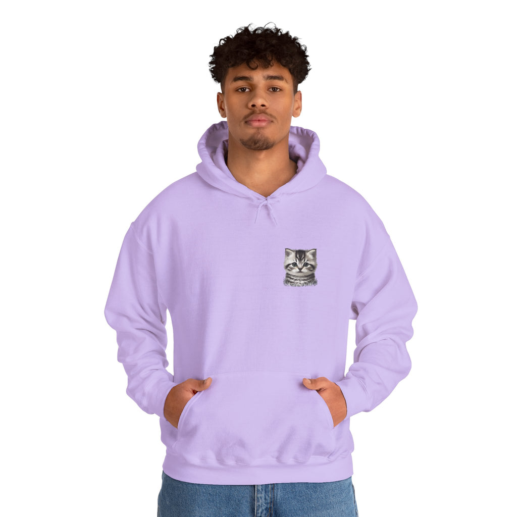 Proper Cat Portrait Illustration Hoodie | Small Chest Print, Bestie Best Collection