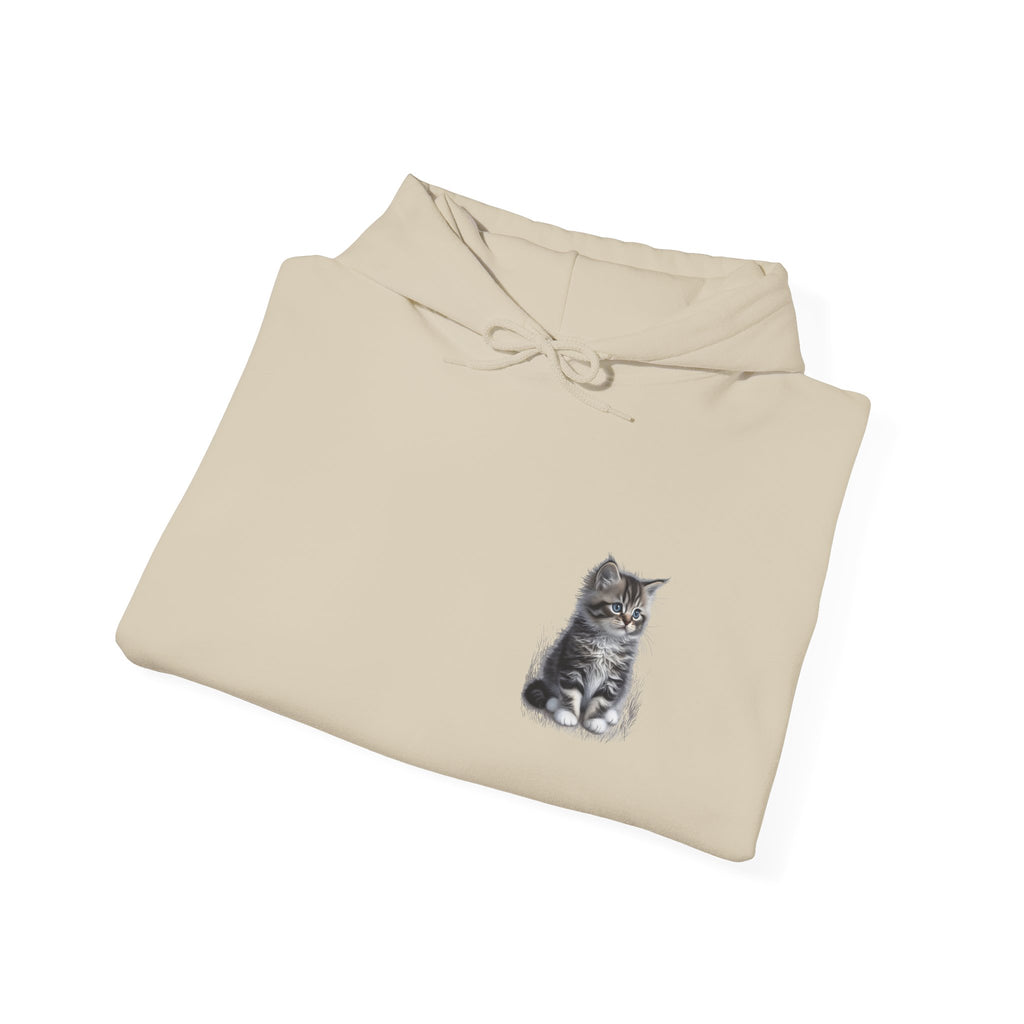 Fluffy Kitten Diego-Cat Lover Hoodie with Paw Print Design