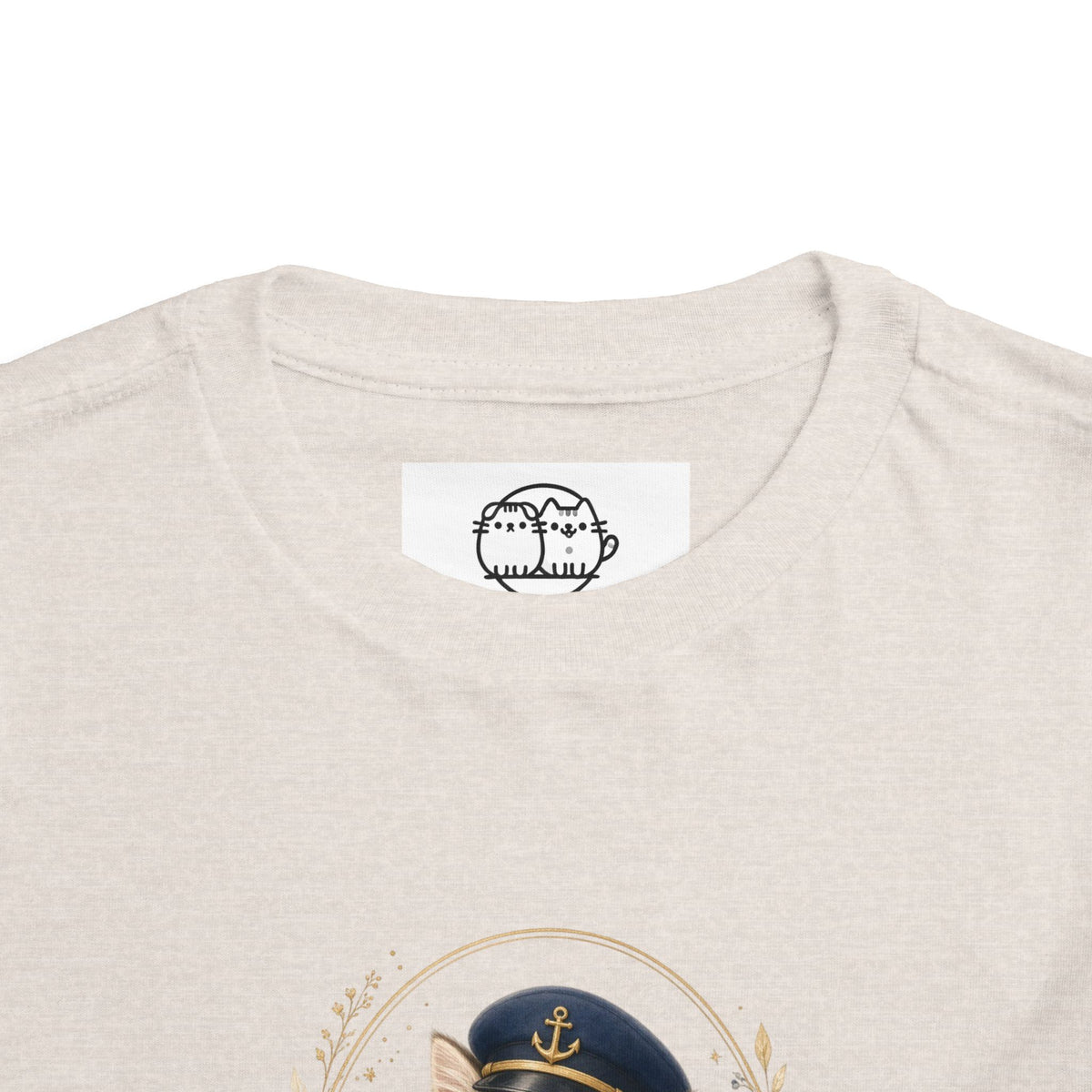 Little Officer Cat toddler tee | kitten captain illustration- Carmen Collection- Bestie Best Luxury Collection