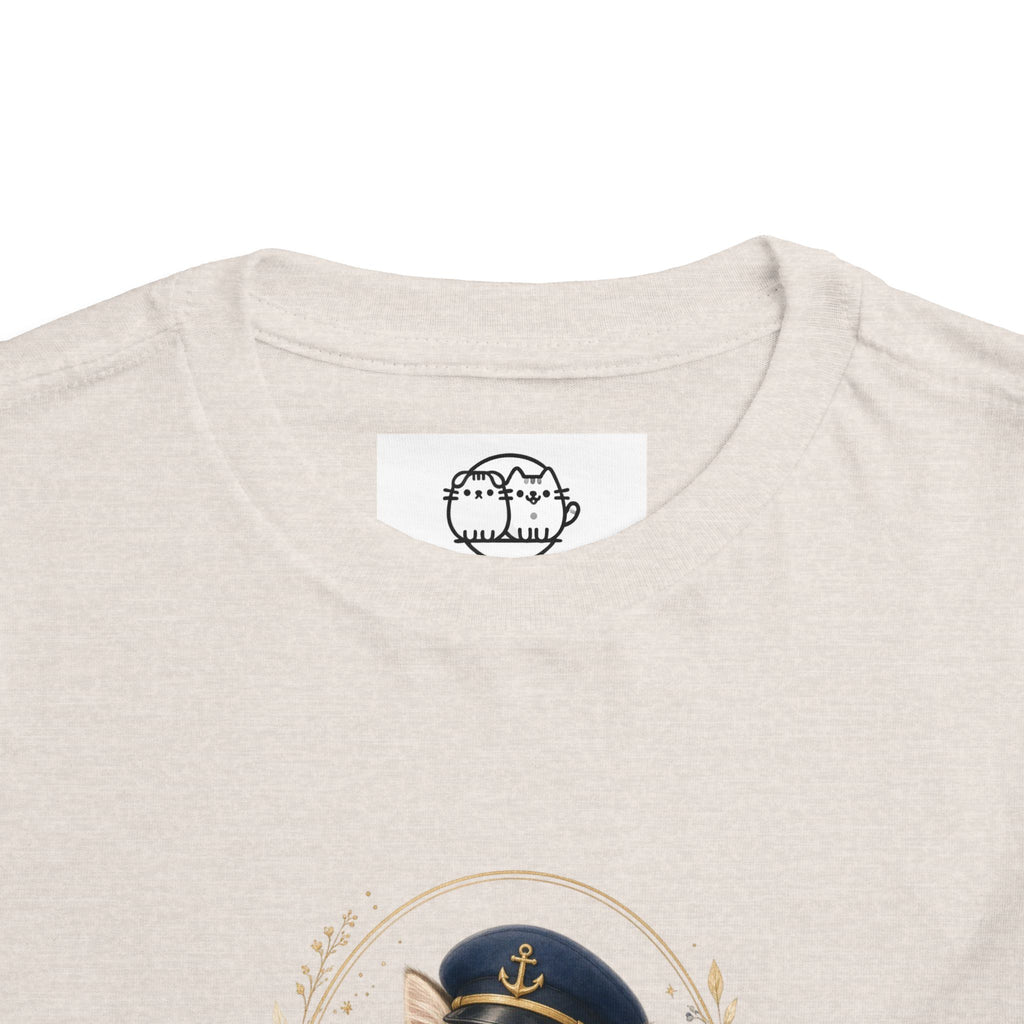 Little Officer Cat toddler tee | kitten captain illustration- Carmen Collection- Bestie Best Luxury Collection