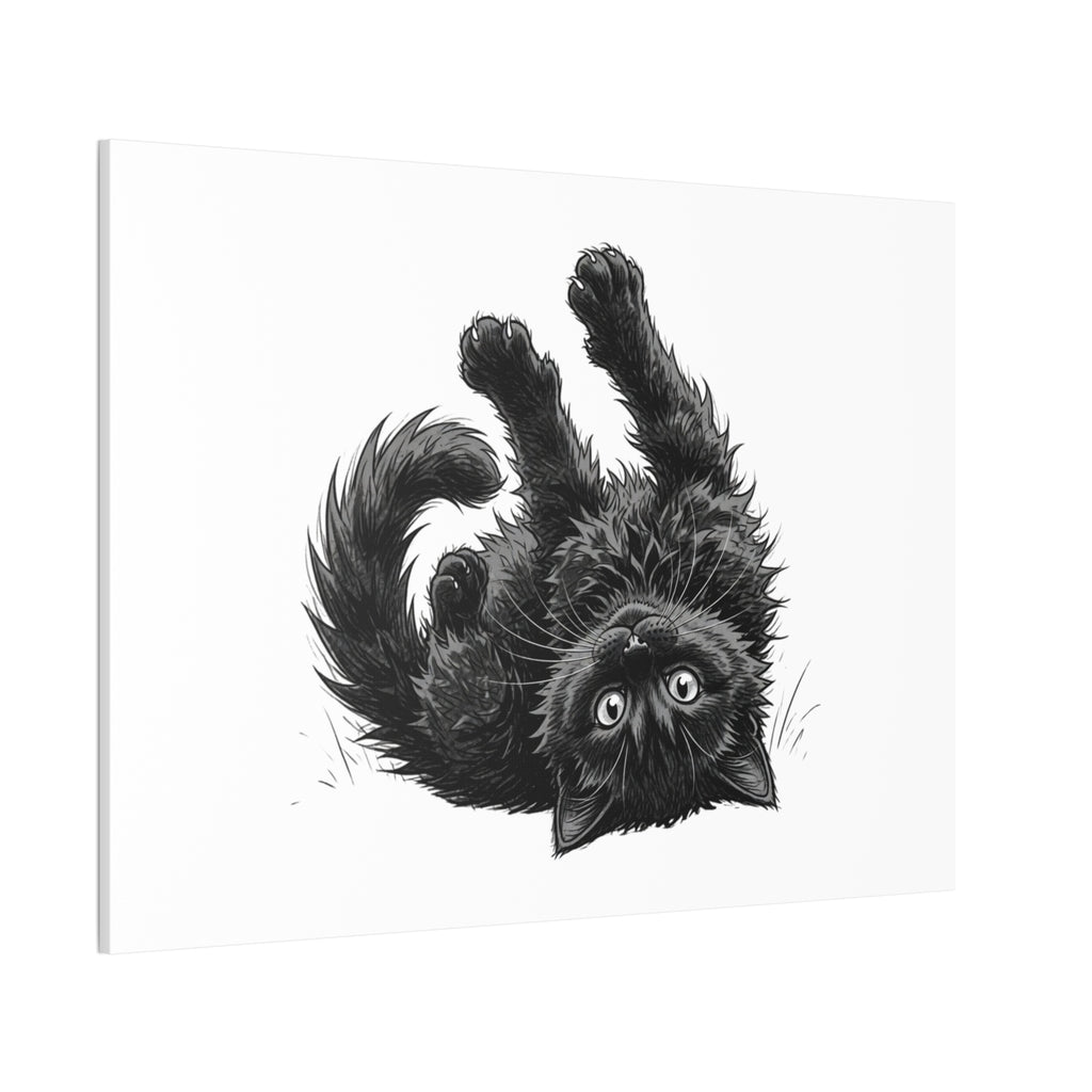 Playful Fluffy Black Kitten Canvas- Twixie Collection- Bestie Best Decor Collection