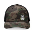 Embroidered Kitty  Face Camouflage Trucker Hat | Camo Mesh Cap Rosa Collection