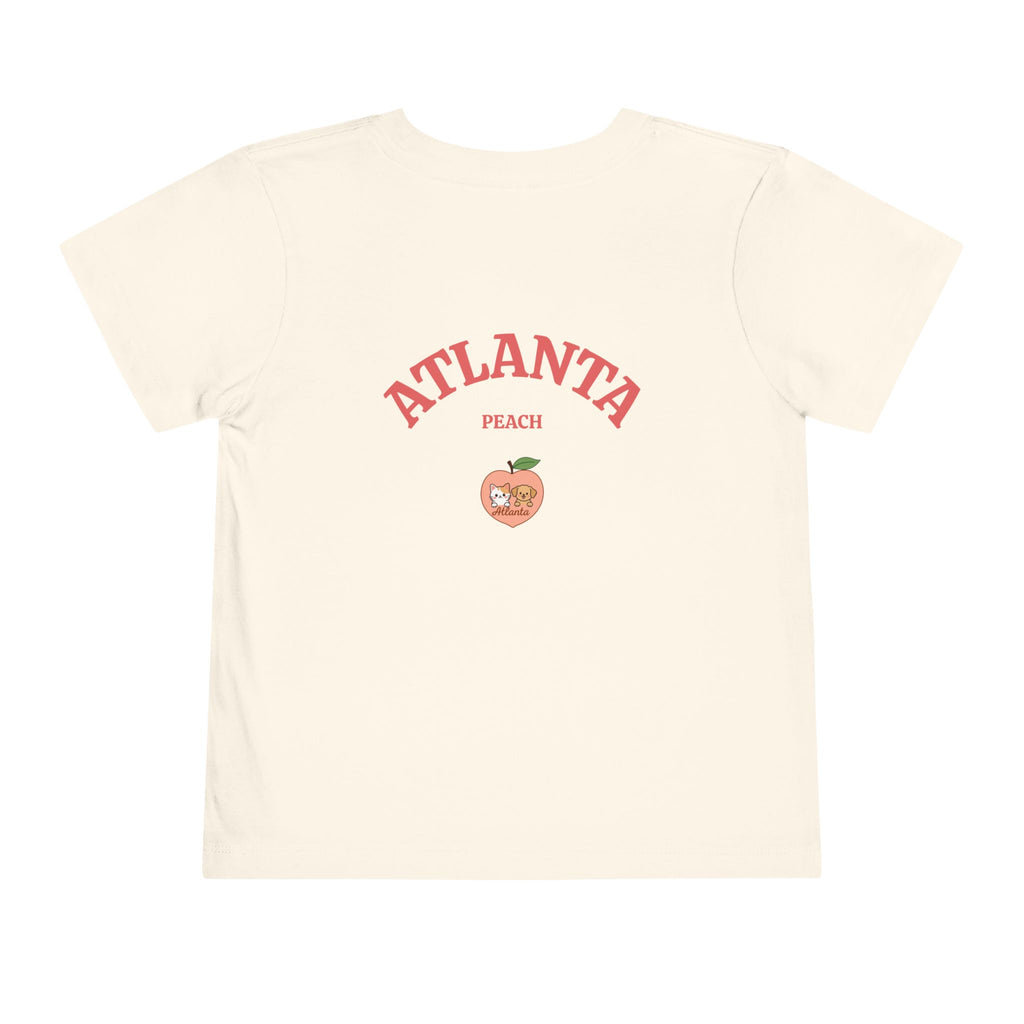 Kawaii Cats Peach Circle Toddler Tee | Atlanta Peach Back Print
