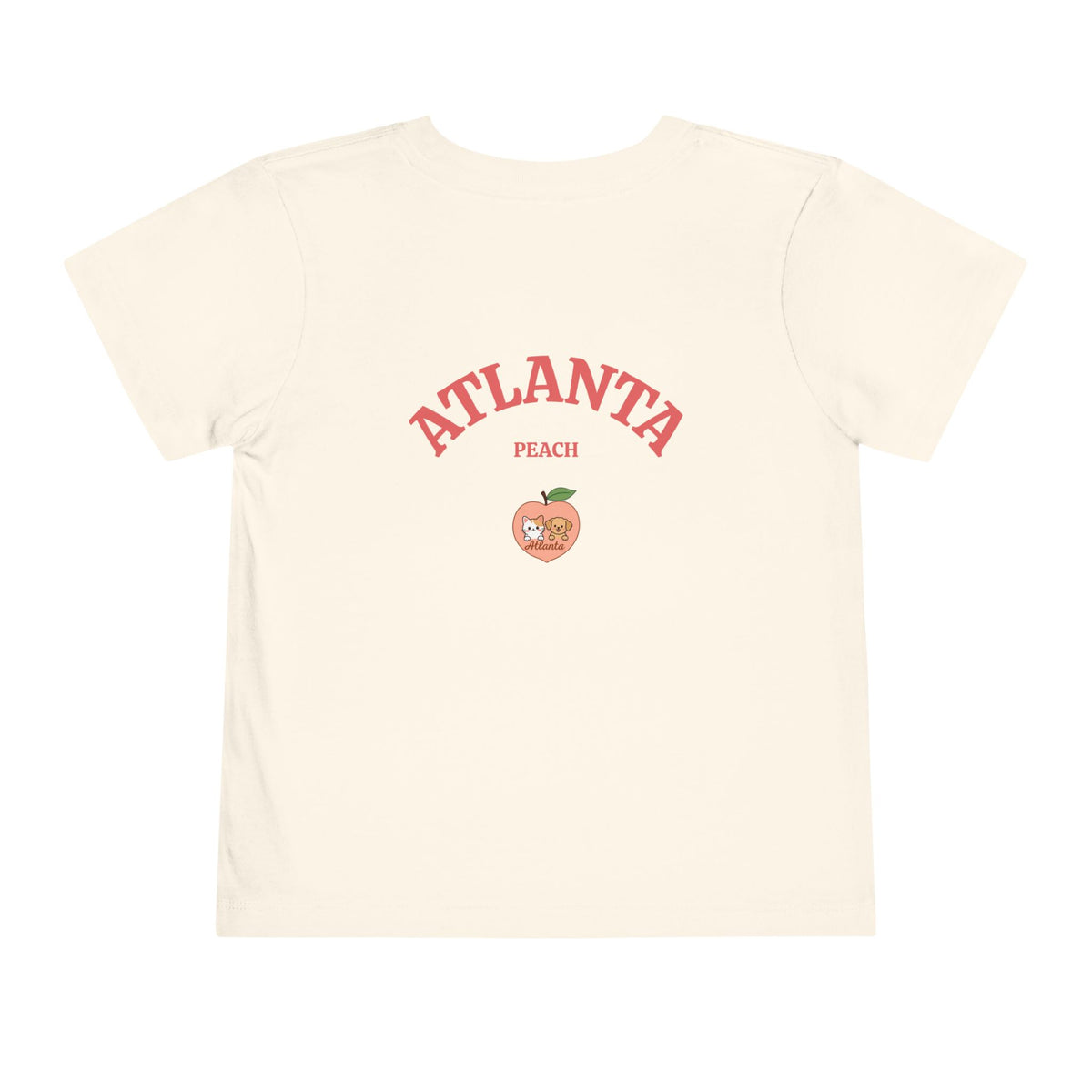 Kawaii Cats Peach Circle Toddler Tee | Atlanta Peach Back Print