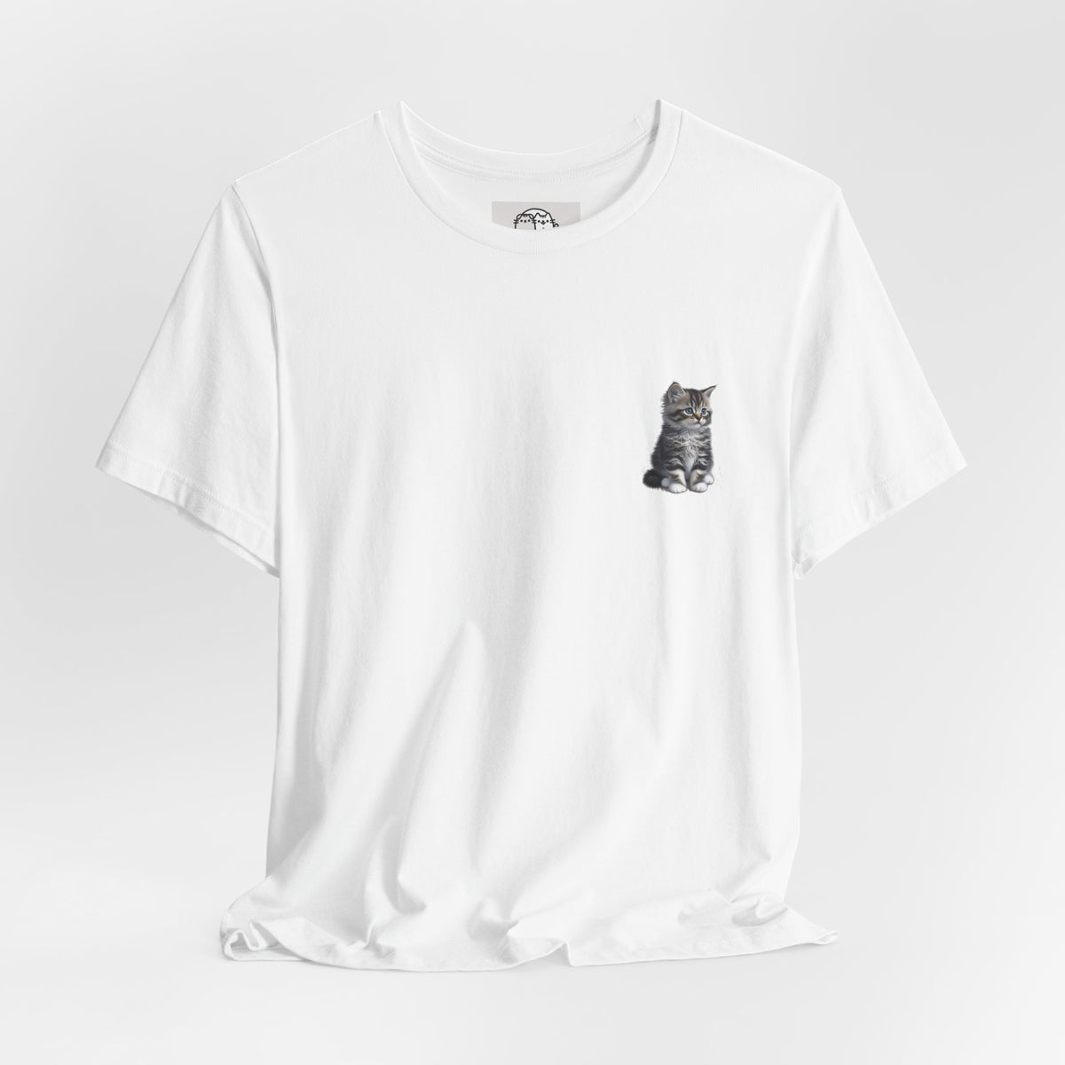 Fluffy Kitten Tabby Tee | Miguel Collection Minimal Cat Illustration T-Shirt