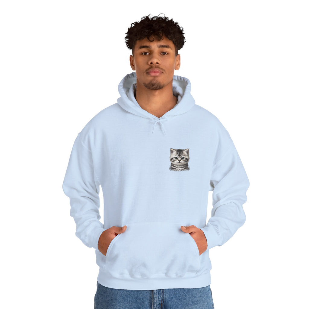 Proper Cat Portrait Illustration Hoodie | Small Chest Print, Bestie Best Collection