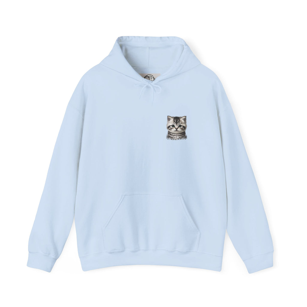 Proper Cat Portrait Illustration Hoodie | Small Chest Print, Bestie Best Collection